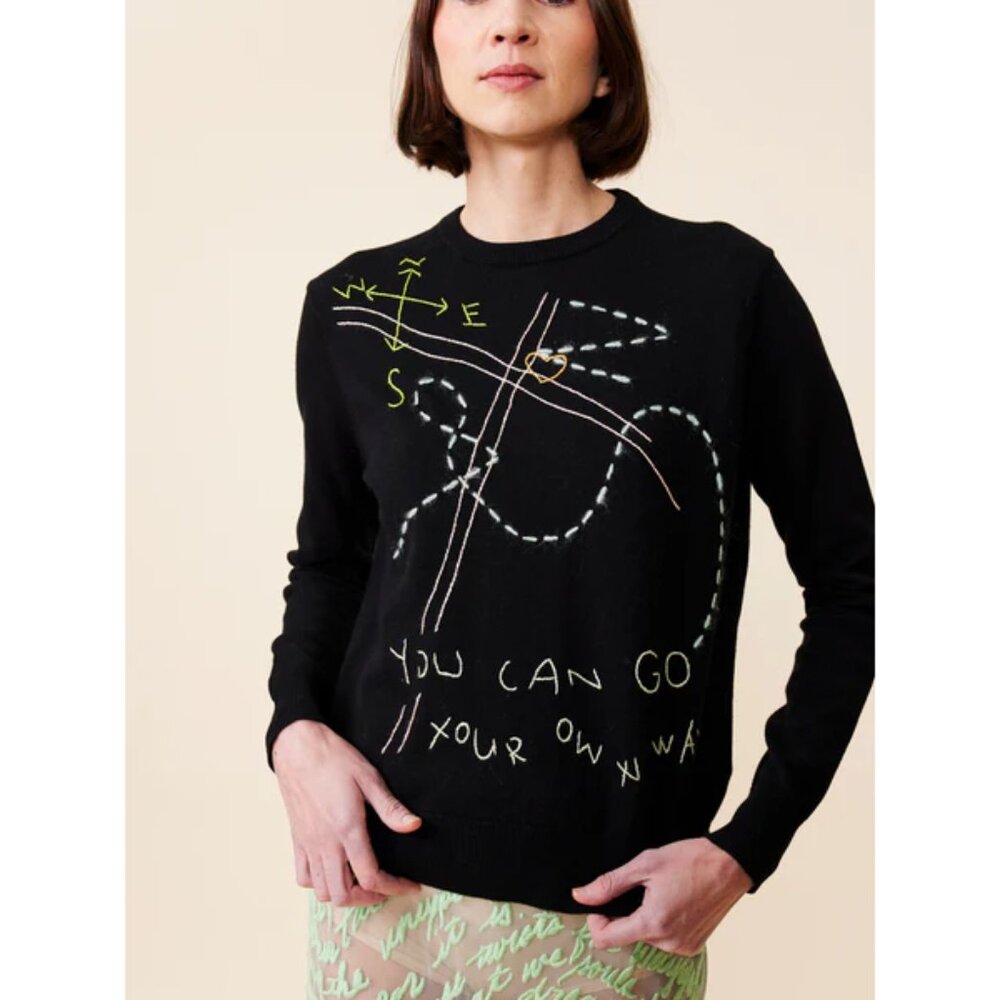 Lingua Franca “You Can Go Your Own Way” Crew Neck Sweater